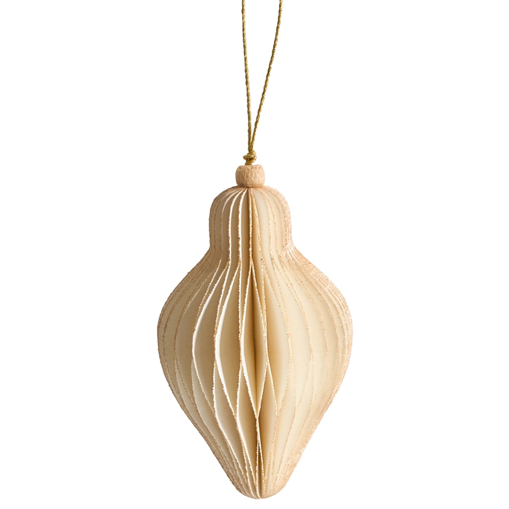 Set di 20 palline di Natale beige in carta a nido d'ape Ornamenti da appendere Decorazioni 3D per Natale