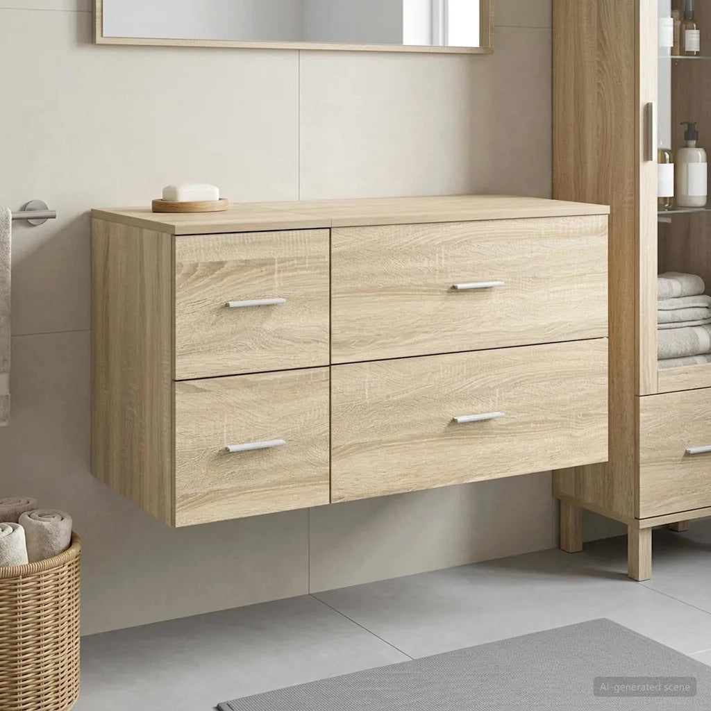 Set di mobili per il bagno 2 pz Rovere Sonoma 3404018