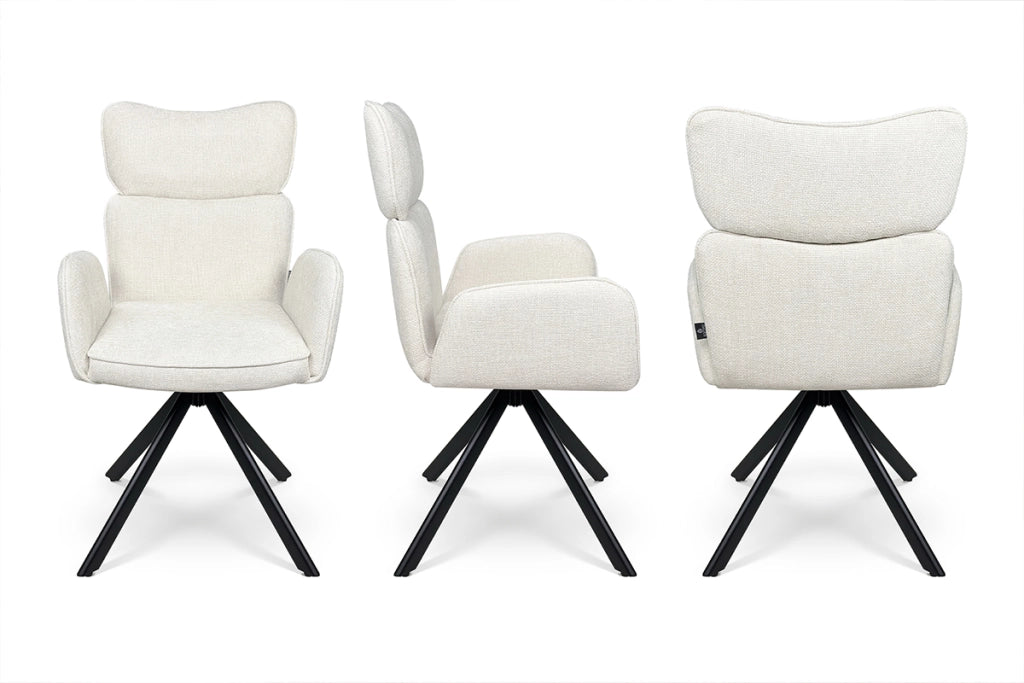 Sedia ufficio in tessuto, poltrona girevole beige – Oslo