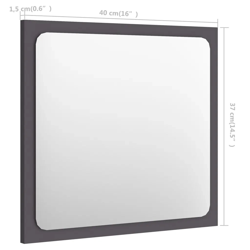 Specchio da Bagno Grigio 40x1,5x37 cm in Truciolato cod mxl 59519