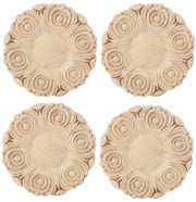 Sticker in Legno 4 Pezzi - Decorazione per Mobili - Accessori per Arredamento - Legno di Gomma - Dimensioni 10 x 1 cm