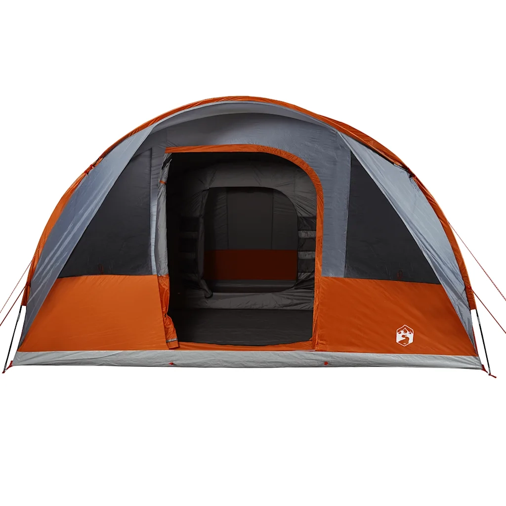 Tenda Familiare a Tunnel 7Persone Grigia Arancione Impermeabile 94627