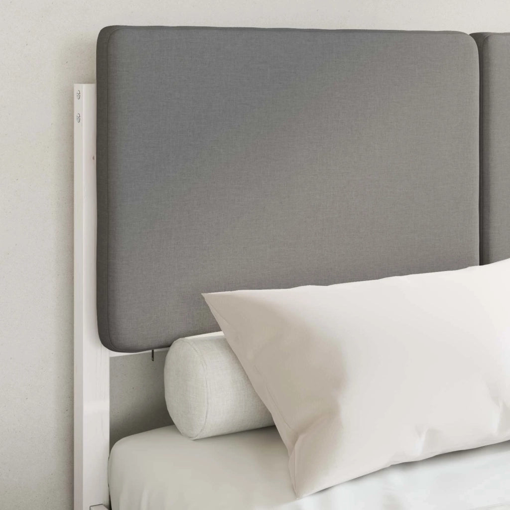 Letto con Testiera Rivestita Grigio chiaro 120 x 200 cm 3405531