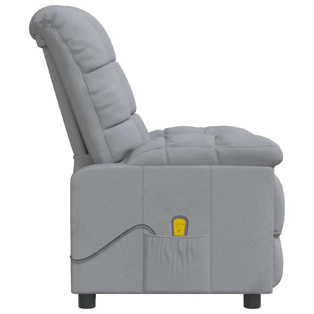 Poltrona Massaggiante in Tessuto Grigio Chiaro 289806
