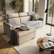 Divano Letto con penisola in Tessuto cm 234x148x84 - ALF