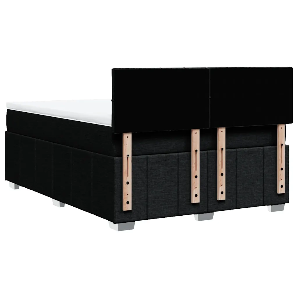 Giroletto a Molle con Materasso Nero 140x200 cm in Tessuto