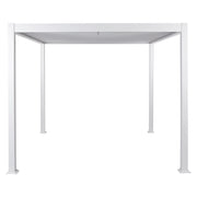 Pergola in metallo bianco con struttura ombreggiante in alluminio 310 x 310 cm Padiglione da giardino moderno e industriale