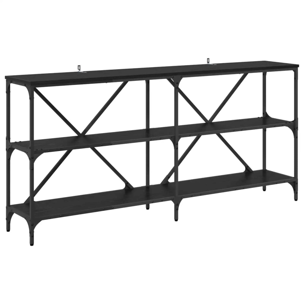 Tavolo consolle Rovere Nero 160 x 30 x 75 cm Legno multistrato 881904