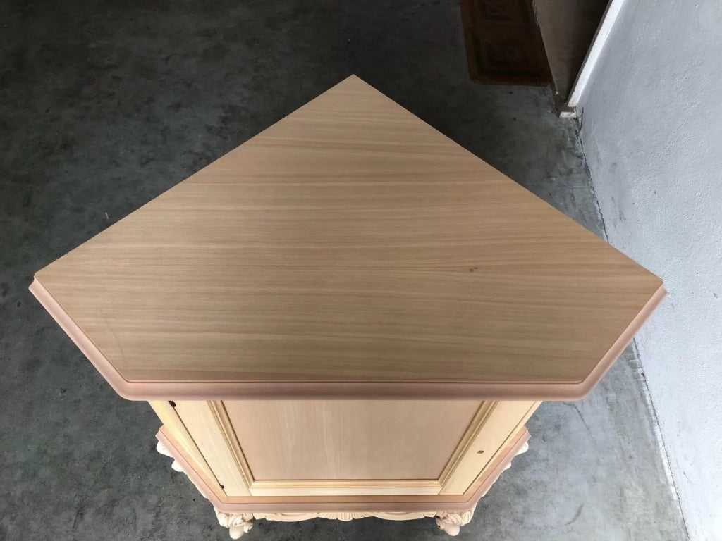 Credenza 1 porta ad angolo classica barocco legno grezzo 89x62x92 - Mobili 2G