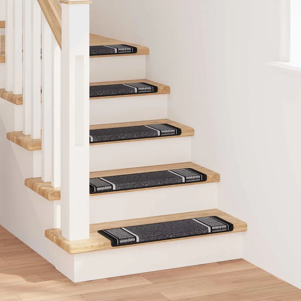 Tappetini per scale autoadesivi 15 pz | Gradini per Scale Antracite 65 x 21 x 4 cm