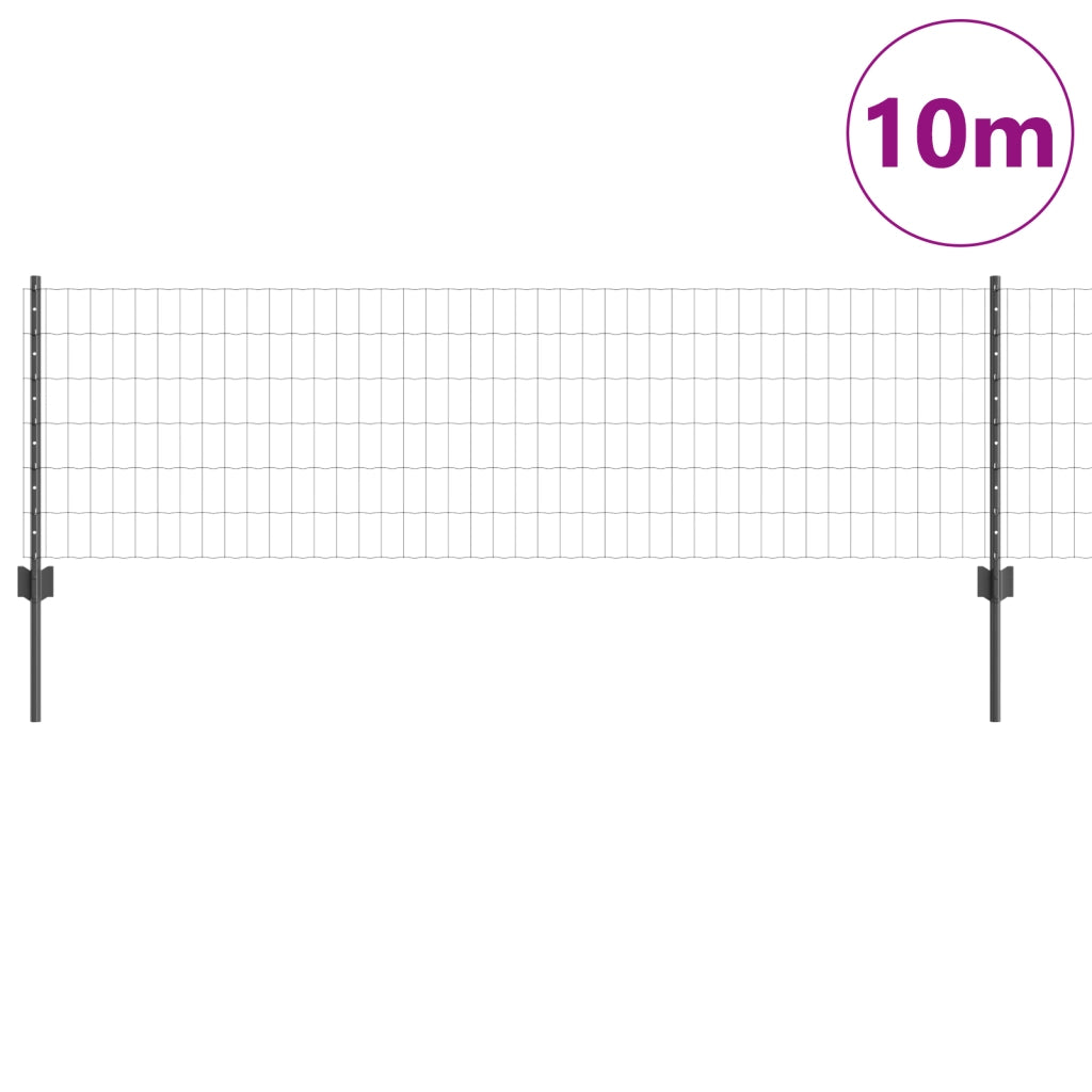 Recinzione Euro con 5 Piloni a U Grigia 0.6x10 m in Acciaio