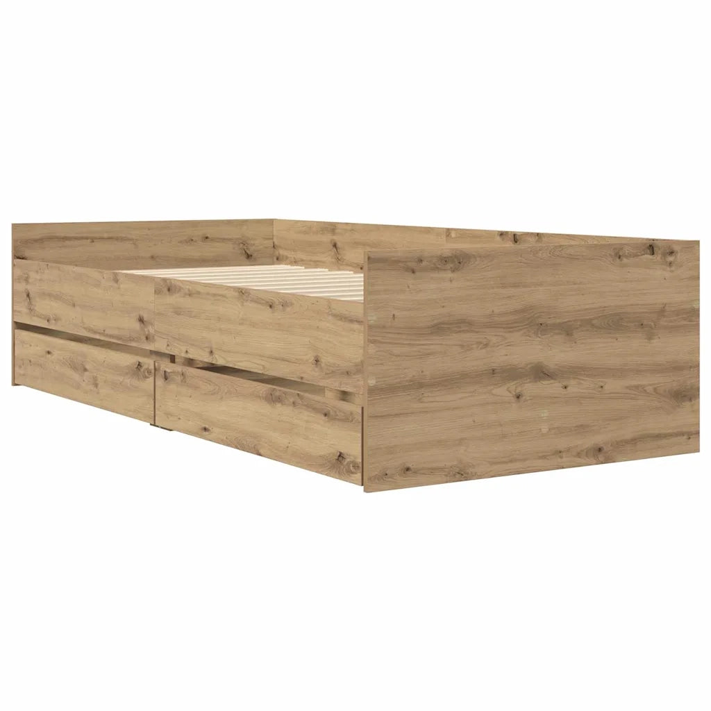 Struttura del letto Rovere artigianale 100 x 200 cm 3403202