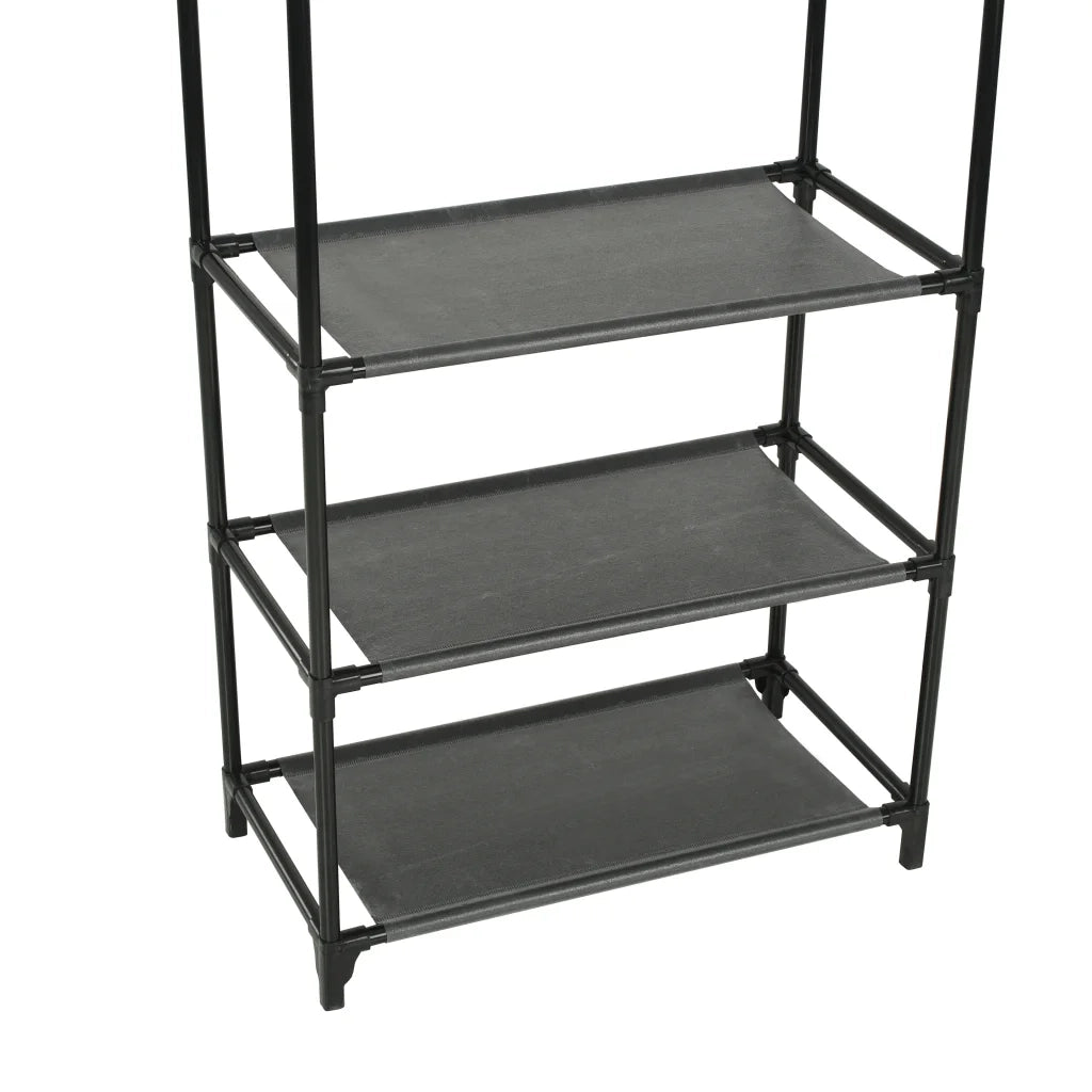 Porta Abiti Acciaio Tessuto non Intrecciato 55x28,5x175 cm Nero cod mxl 66788