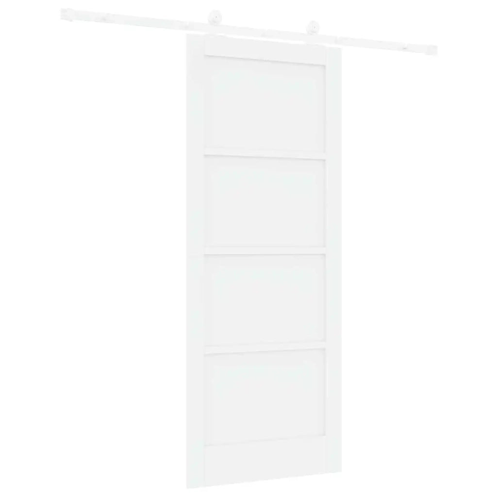 Porta scorrevole Bianco 83 x 202 cm Legno Massello di Pino