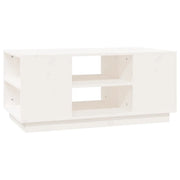 Tavolino da salotto | Tavolino da caff¨¨ | Tavolino da Soggiorno Bianco 90x49x40,5 cm Legno Massello di Pino