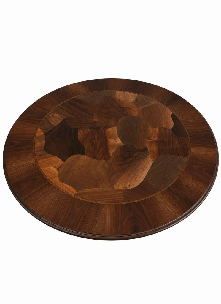 Tavolo tavolino rotondo classico legno tinta noce 80x80x78 - Mobili 2G