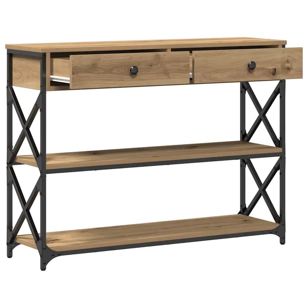 Tavolo Consolle rovere artigianale 100 x 28 x 75 cm