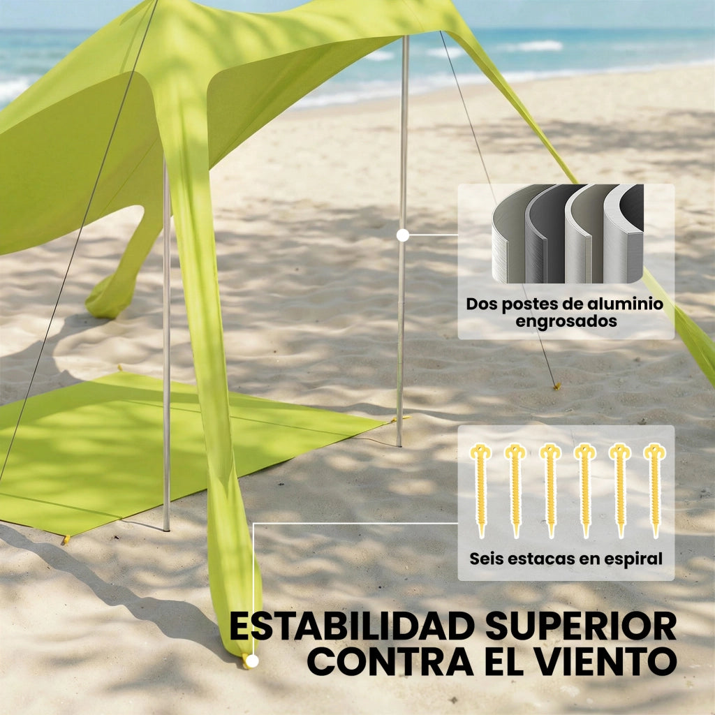 Carpa da Giardino Pieghevole ¨C zephmum ¨C Verde UPF50+ con Paletti e Borsa