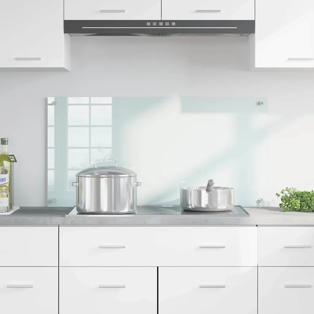 Rivestimento da Cucina-Paraschizzi per Cucina Bianco 100 x 50 cm vetro temperato