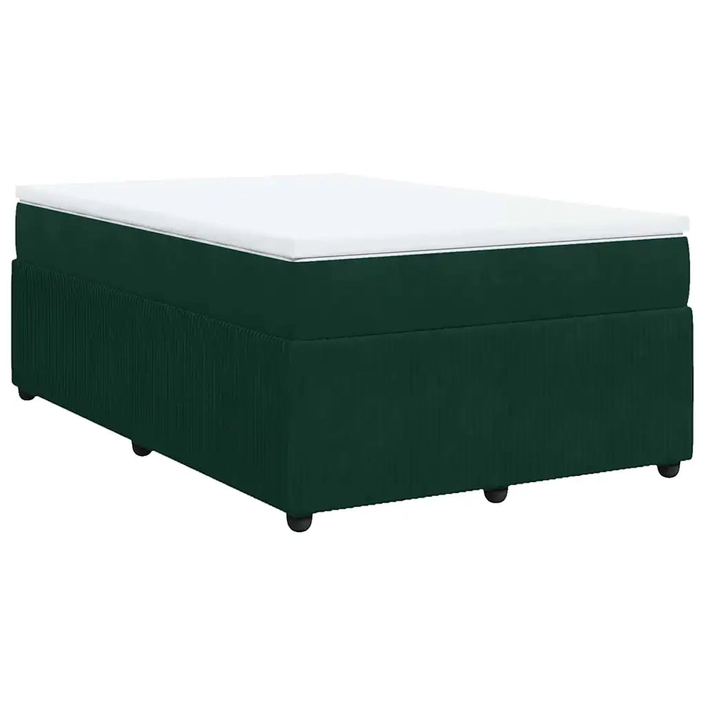 Giroletto a Molle con Materasso Verde Scuro 120x190 cm Velluto