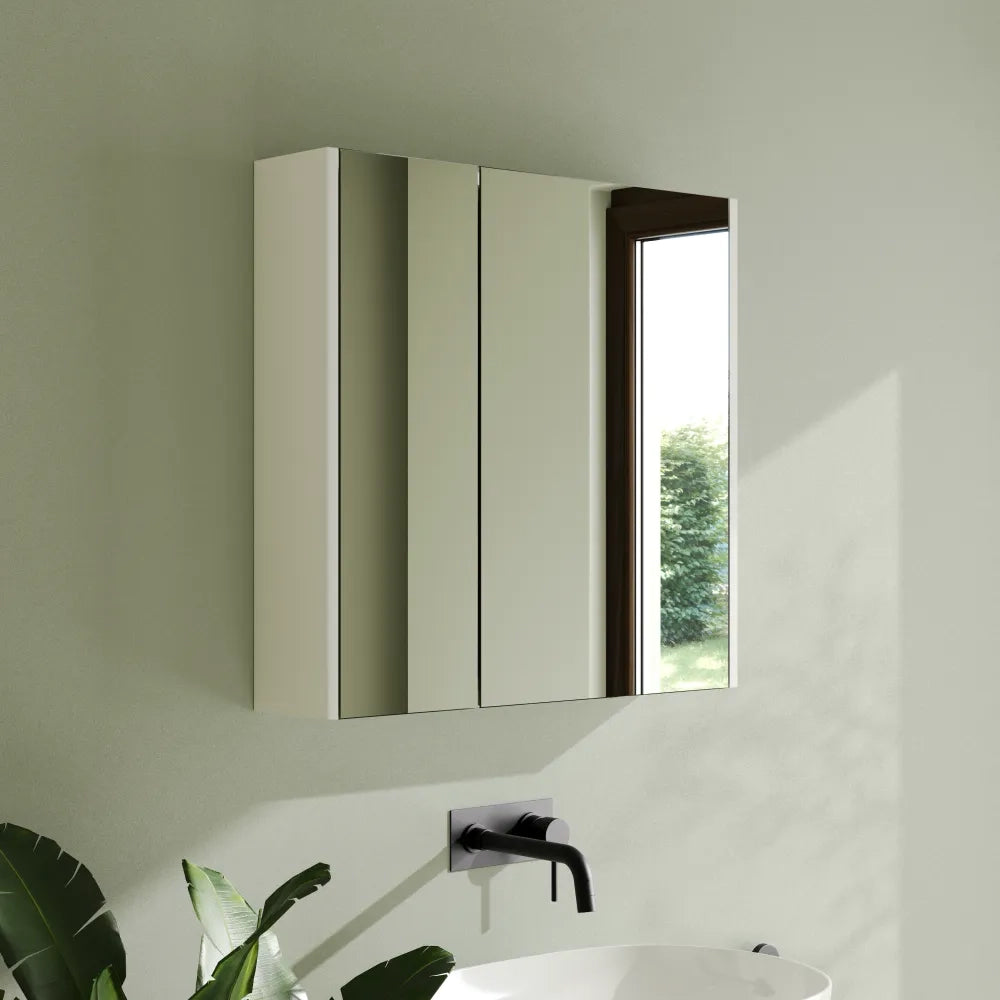 Specchio contenitore 67x70cm 2 ante con illuminazione led superiore | Hadar
