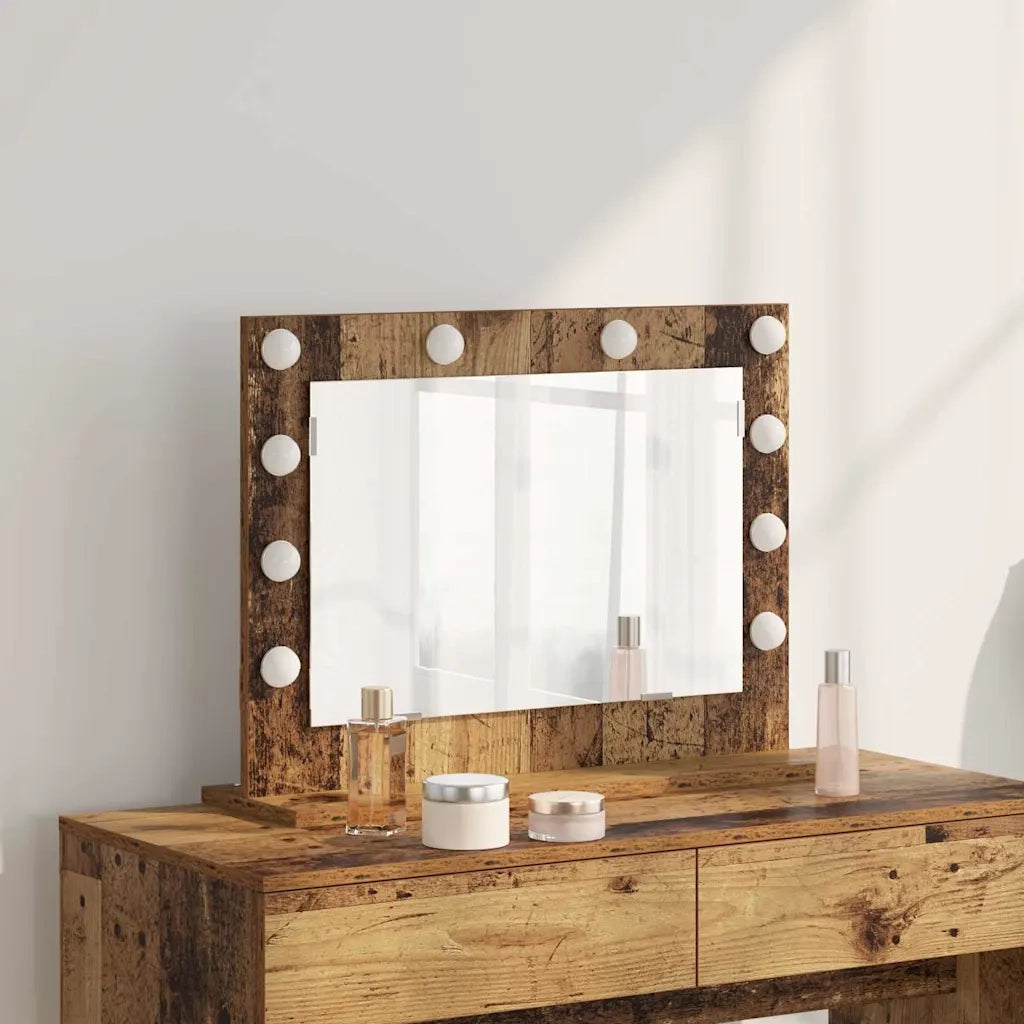 Specchio da Vanità Rettangolare Legno vecchio 60 x 45 x 18 cm 868315