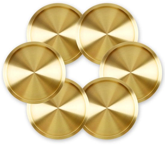 Sostegni in rame e ottone, set da 6 sostegni rotondi, sostegni per bicchieri e calici, regalo di compleanno, decorazione moderna (10 cm)