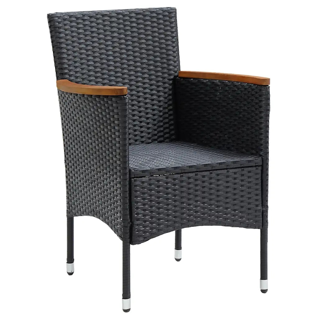 Sedie da Pranzo per Giardino 4 pz | Sedie da Esterno in Polyrattan Nero