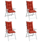 Cuscini Sedia Schiena Alta 4 Rosso MÃ©lange 120x50x7 Tessuto