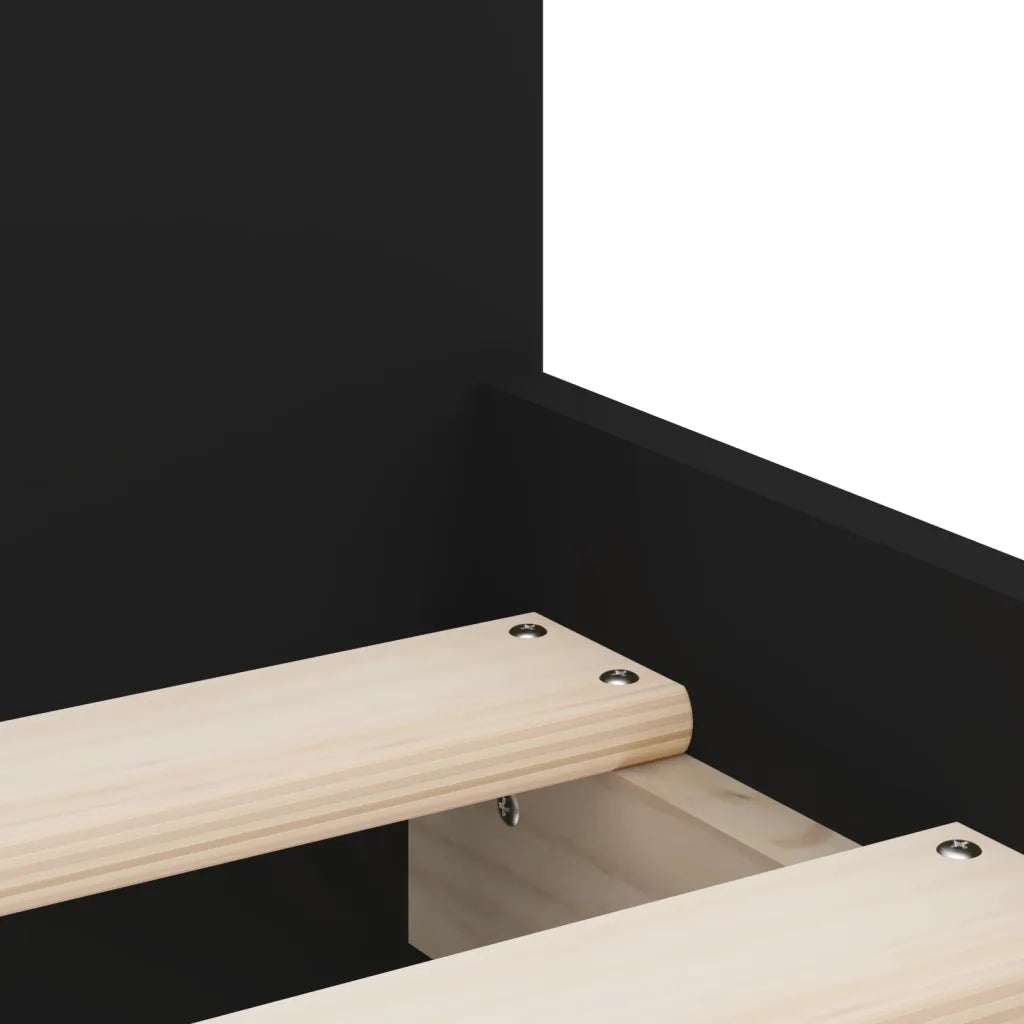 Letto singolo | Letto per adulti | Giroletto con Cassetti Nero 90x190 cm