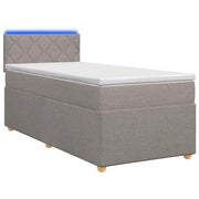 Letto box spring con materasso Tortora 80 x 200 cm Tessuto 3452300