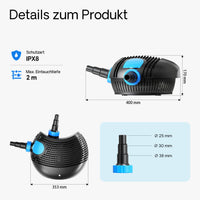 CTF-1200B SuperECO Pompa laghetto e ruscello 12000l/h 100W per circolazione acqua