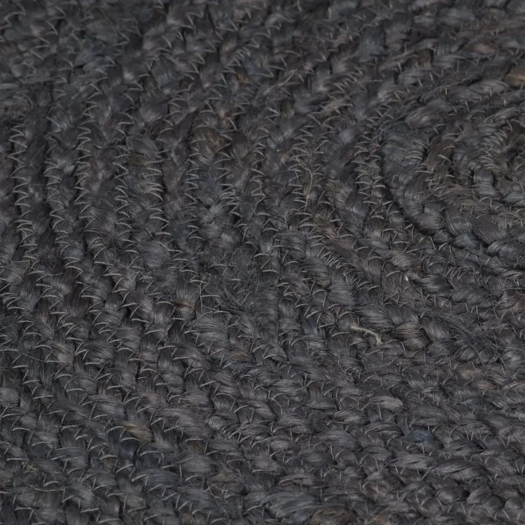 Tappeto Lavorato a Mano in Juta Rotondo 90 cm Grigio Scuro 133665