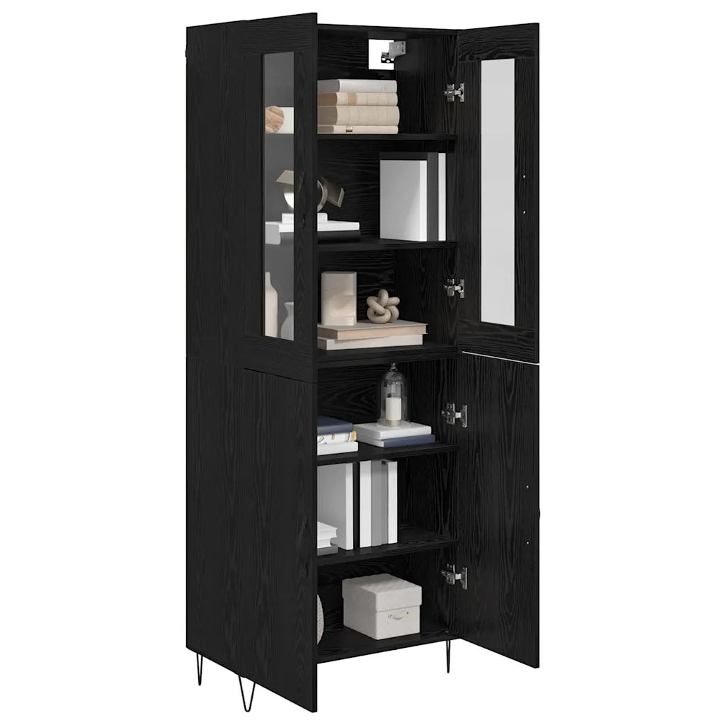 Credenza Rovere Bianco e Nero 69,5 x 34 x 180 cm 3402710