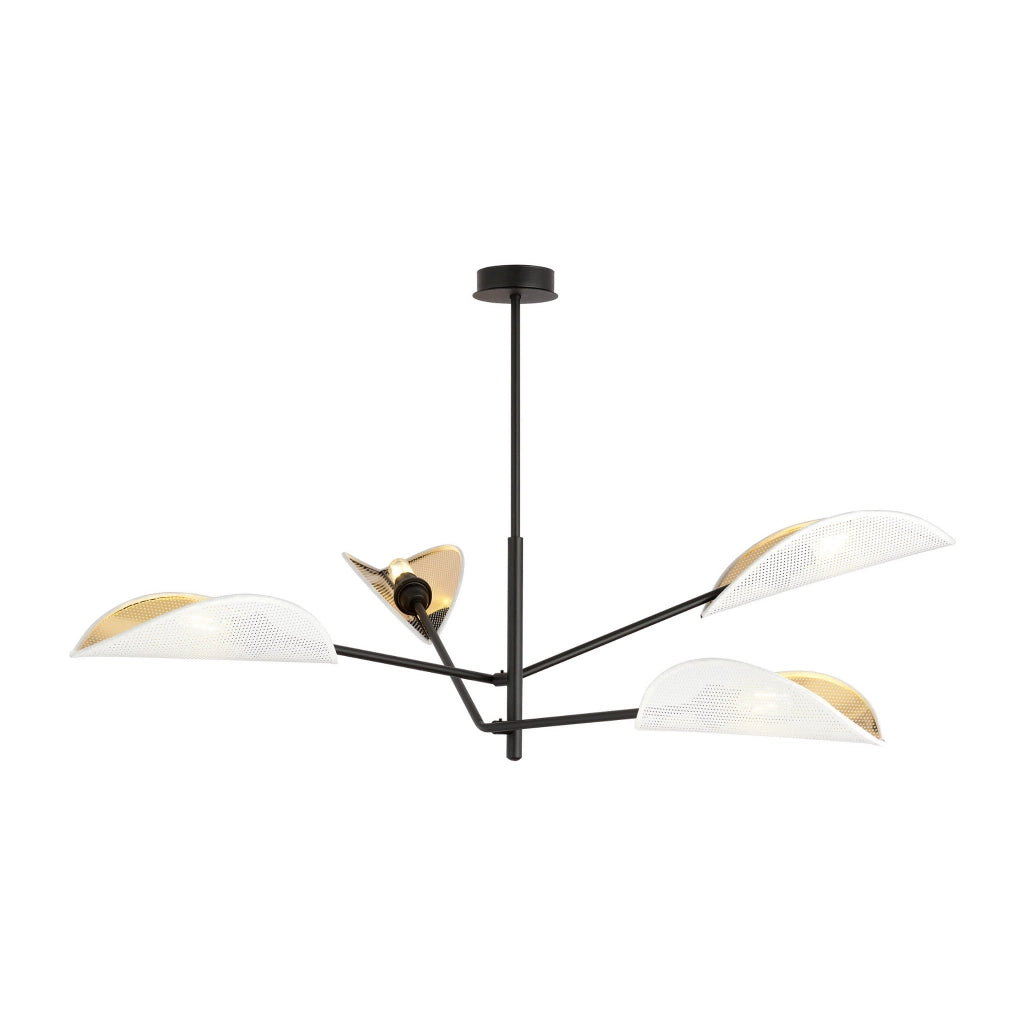 Emibig Plafoniera VENE 4 luci E14 nero bianco oro 1159/4