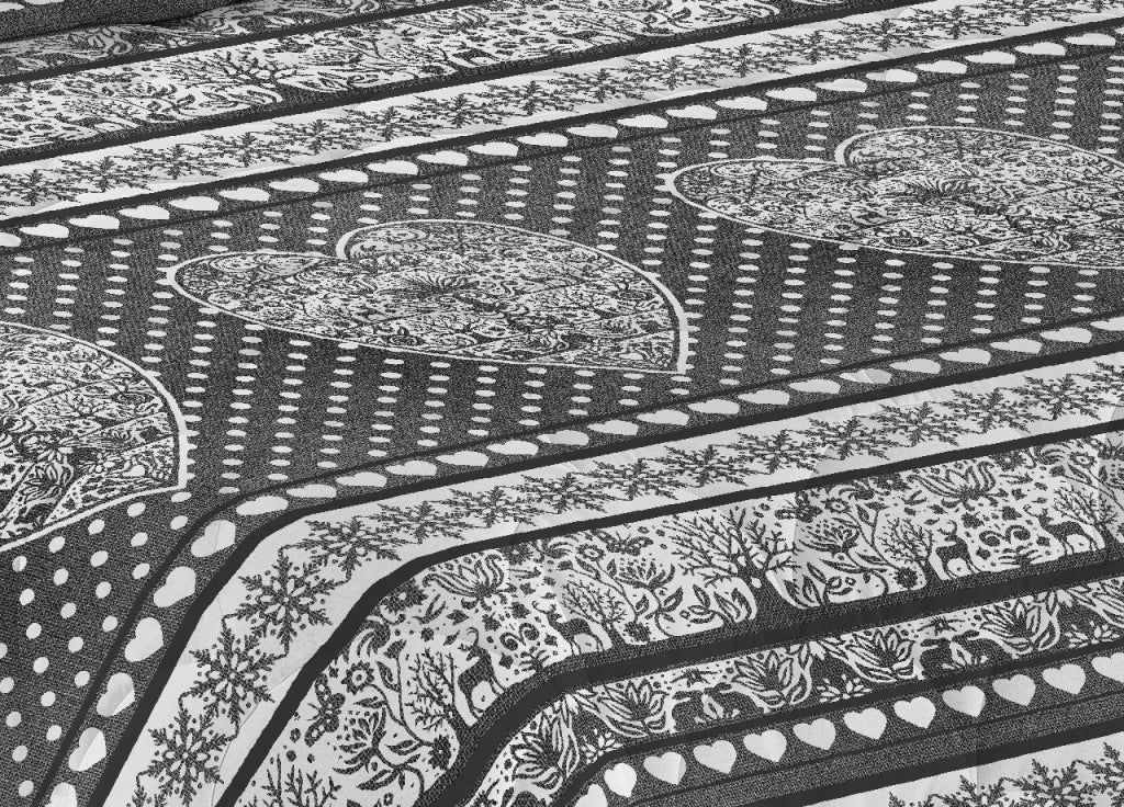 Trapunta Piumone Invernale Linea Pensieri Delicati Disegno New Tirolo - Matrimoniale - Grigio