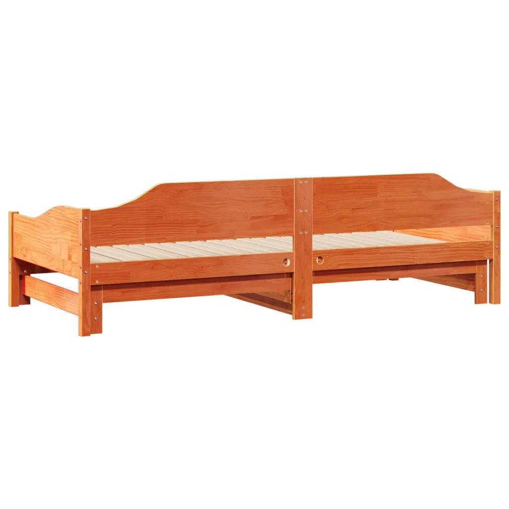 Divano con letto | Sof¨¤ letto | Letto singolo Estraibile Marrone Cera 90x200cm Massello Pino