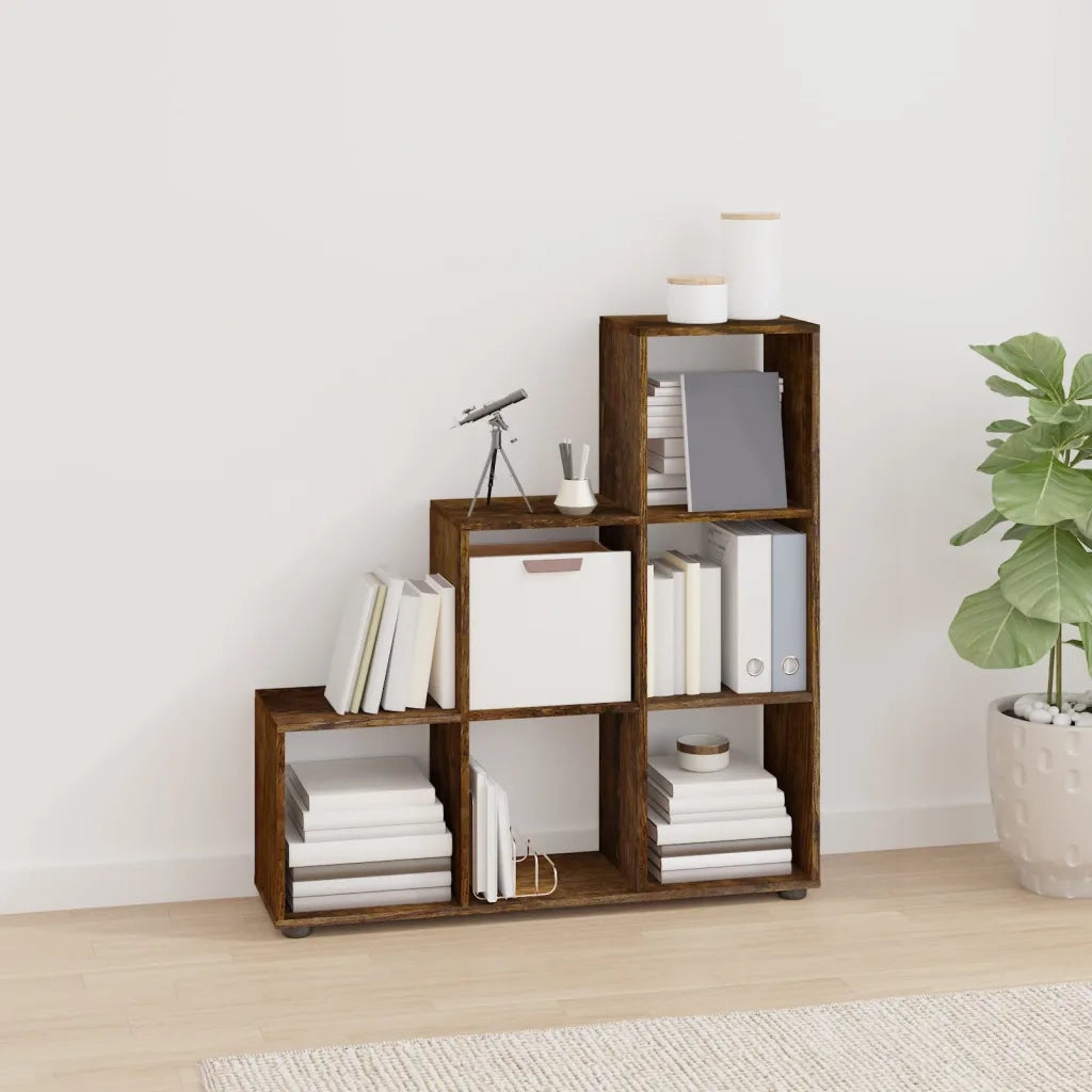 Libreria a Scala Rovere Fumo 107 cm in Legno Multistrato 342606