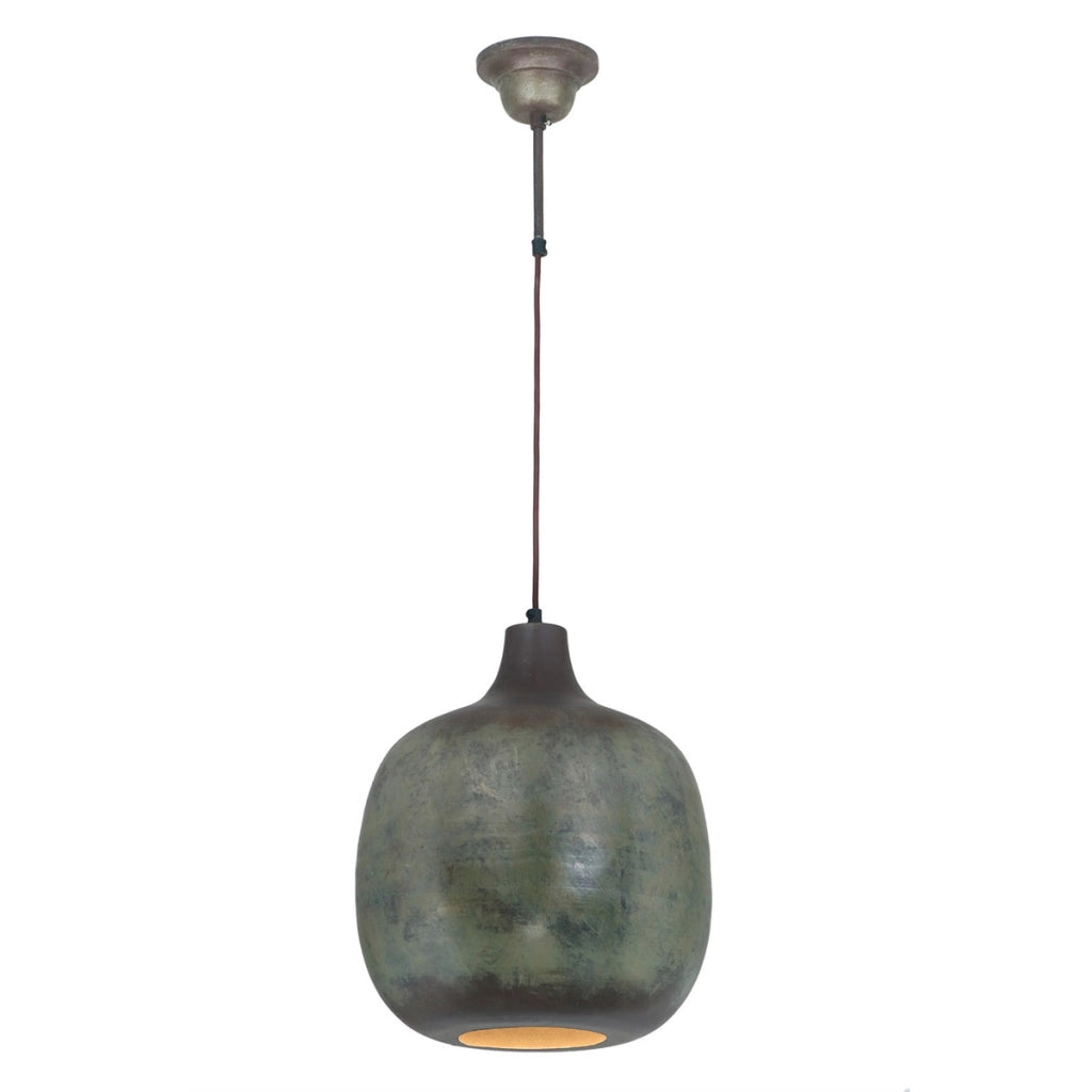 Lampada a sospensione Mican in ferro bronzo scuro