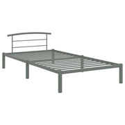 Letto singolo | Letto per adulti | Giroletto Grigio in Metallo 90x200 cm