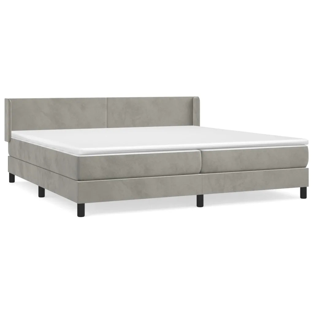 Giroletto a Molle con Materasso Grigio Chiaro 200x200cm Velluto 3130859