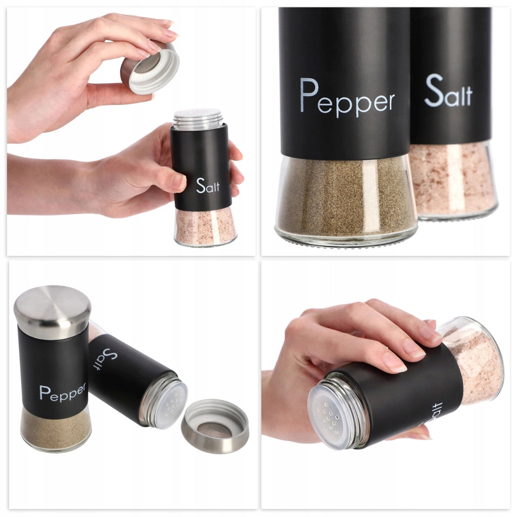 Set di saliera e pepiera KADAX, 2 contenitori in vetro da 150 ml.