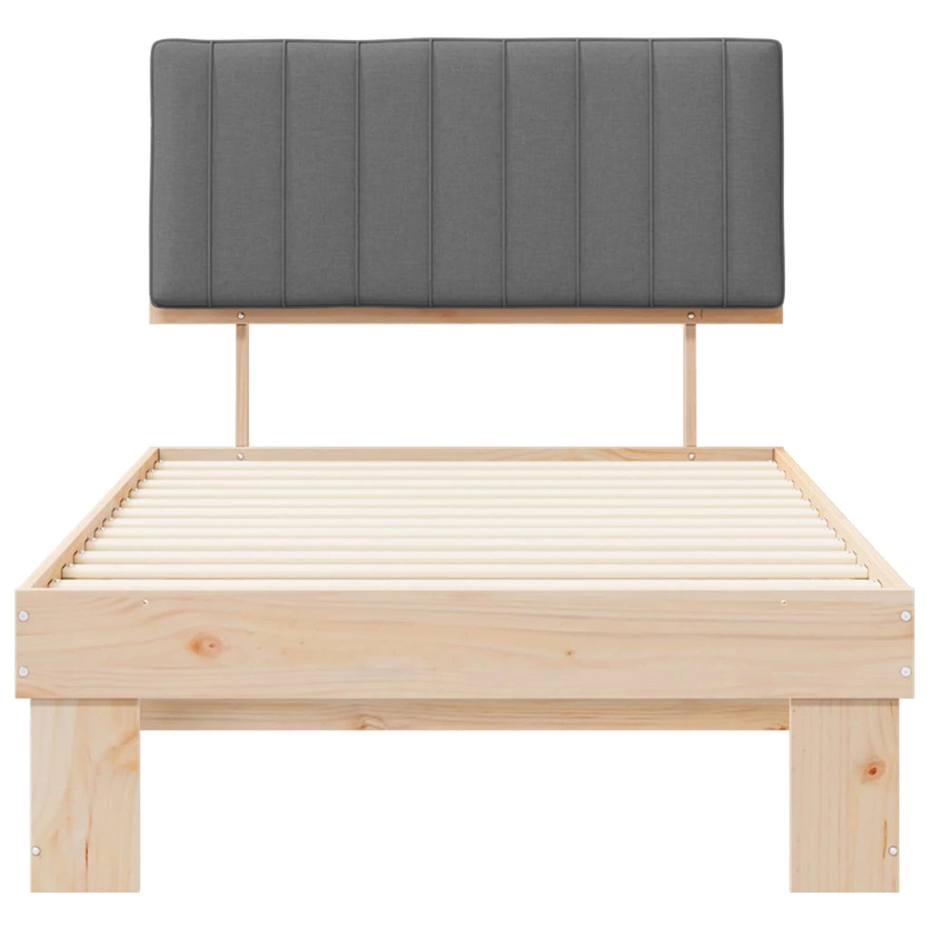Letto con Testiera Rivestita Grigio chiaro 100 x 200 cm 877509