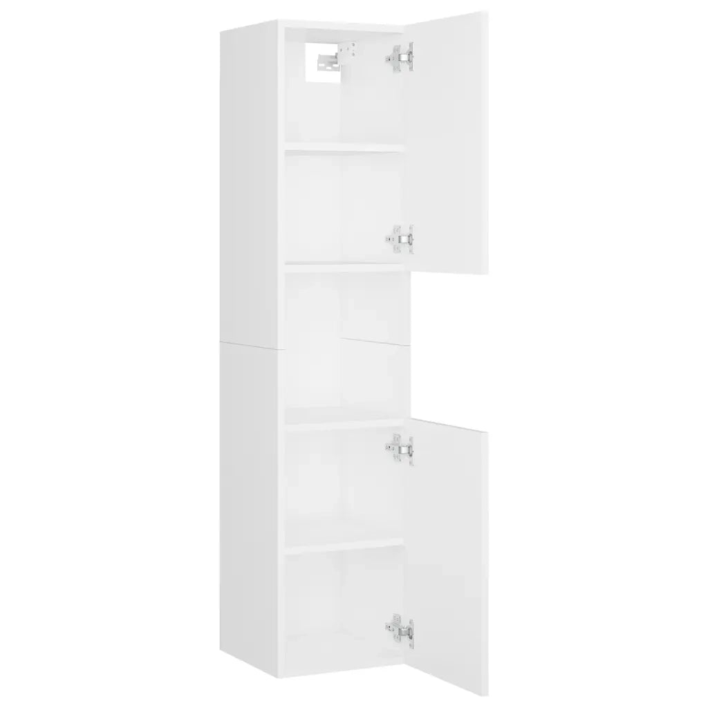 Set Mobili da Bagno | Armadio da bagno Bianco in Legno Multistrato
