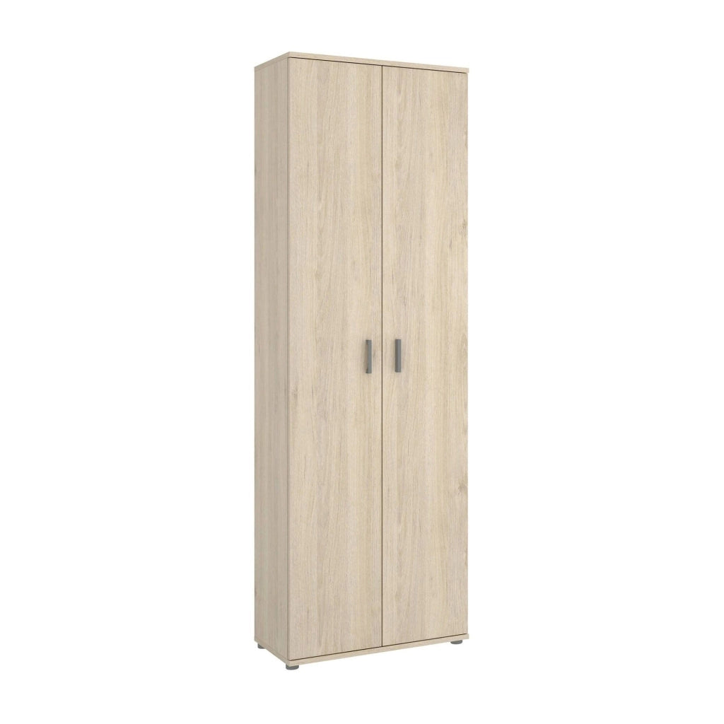Armadio multiuso Apro, Mobile multifunzione portaoggetti, Guardaroba a 2 ante, 61x35h190 cm, Rovere