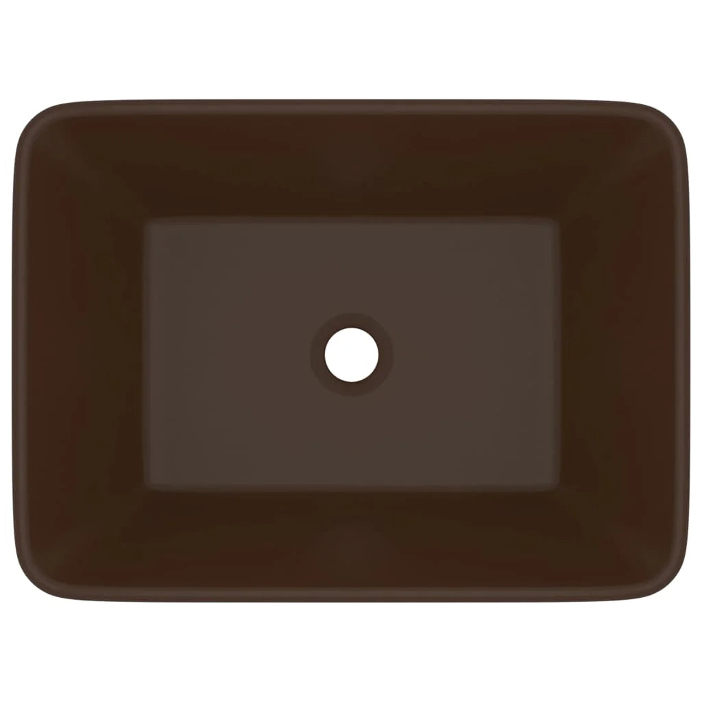 Lavabo di lusso 41 x 30 x 12 cm in ceramica marrone scuro opaco 02_0002792