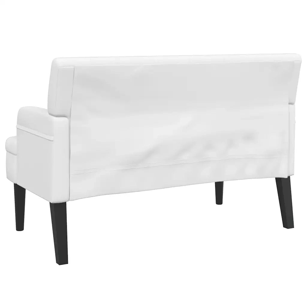 Panca con Schienale Bianca 112x65,5x75 cm in Similpelle CFW7511859