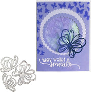 Set di forme metalliche a forma di farfalla - 3 pezzi per scrapbooking e lavori di DIY - cartoline con effetto di rilievo.