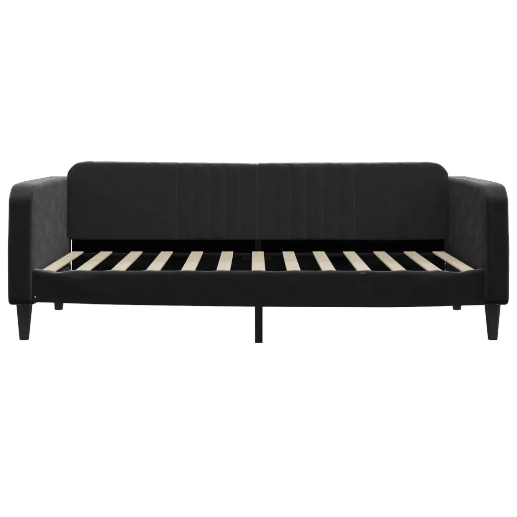 Divano Letto con Materasso Nero 100x200 cm in Velluto 3197050