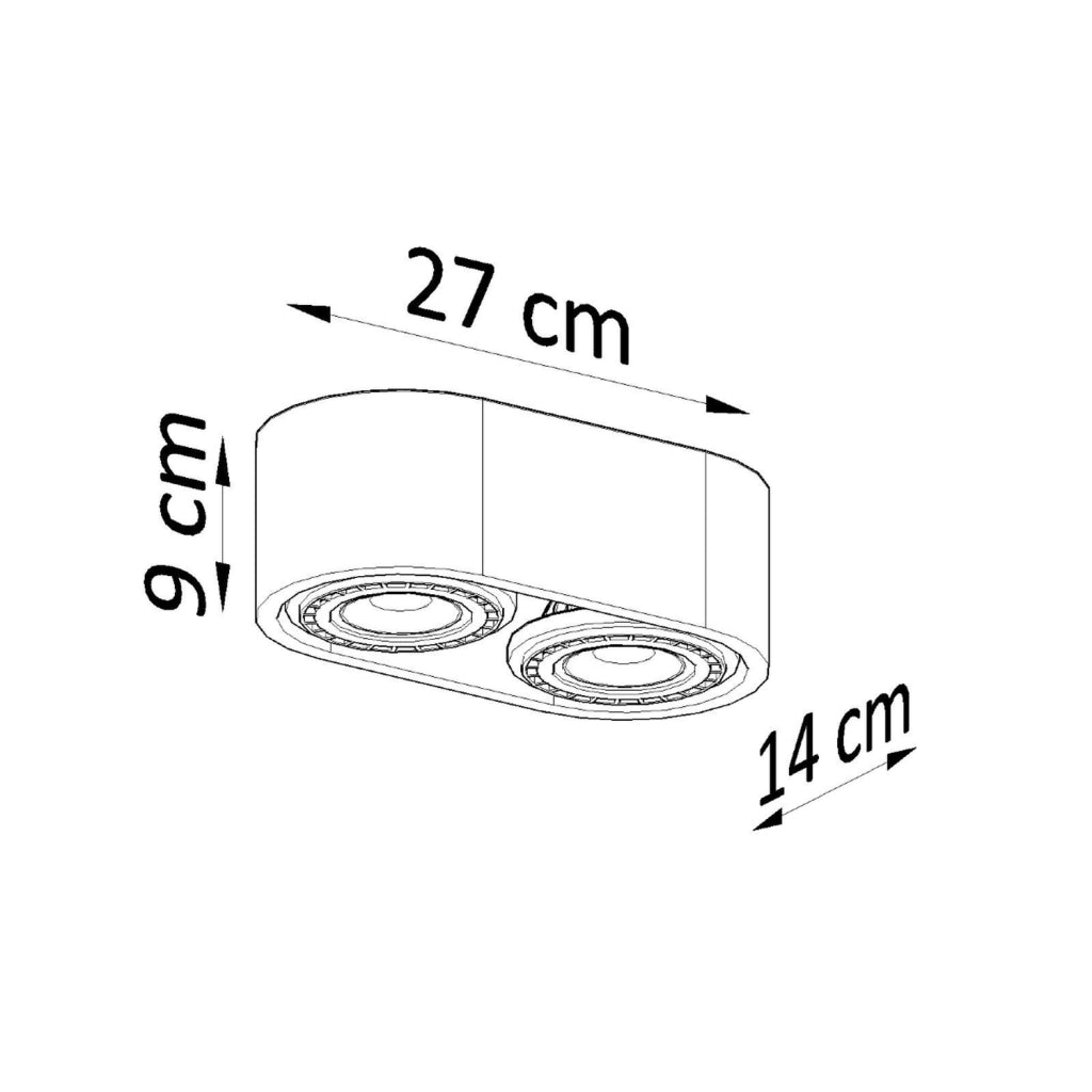Spot soffitto Pure Lume PRIMO 2xGU10 in cemento grigio